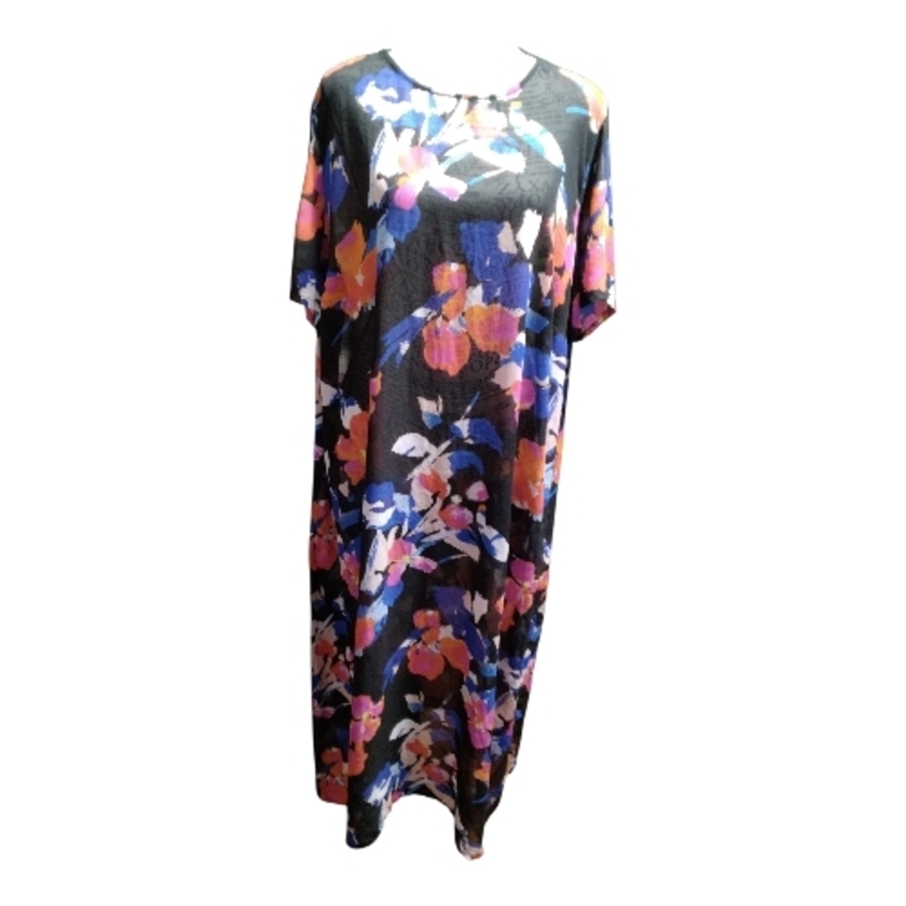 Vince Camuto Black Floral High-Low Midi Dress - Picture 2 of 7